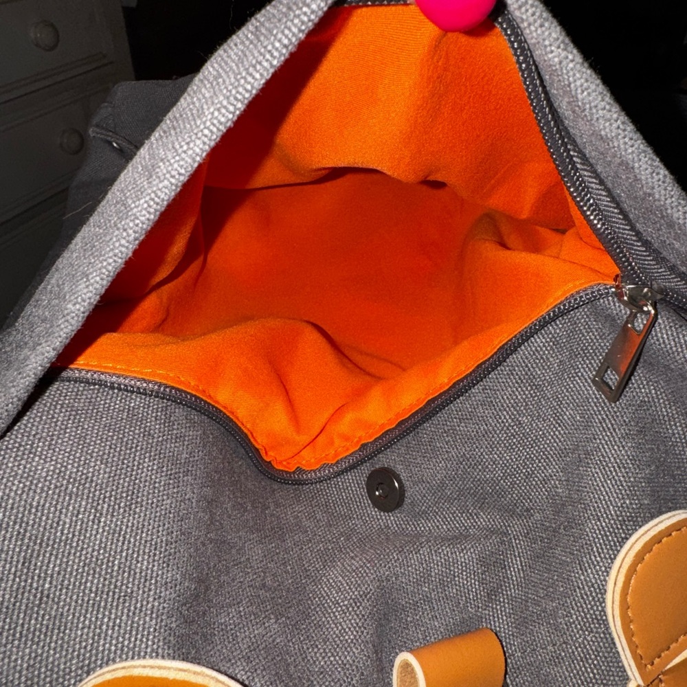 Pragma Canvas Converta Tote in charcoal with Tan Leather Accents - Picture 5 of 14
